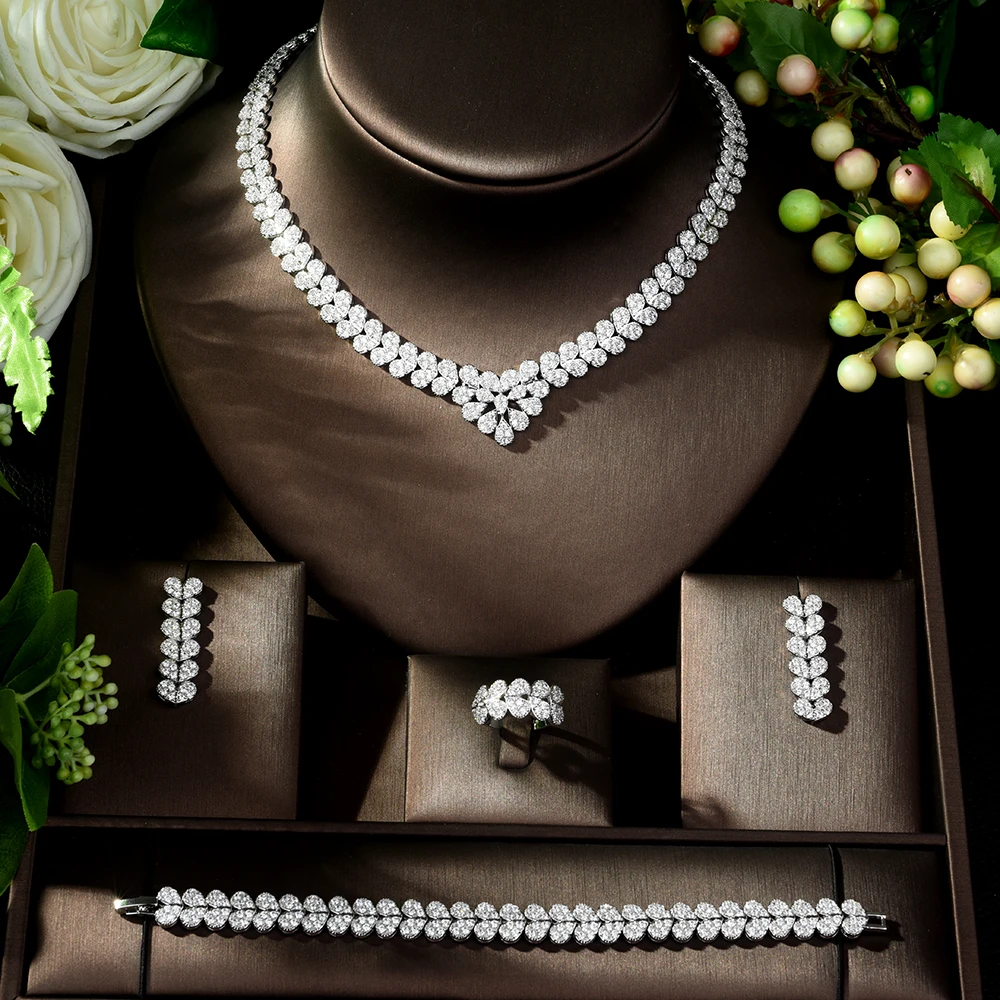 Fashion Luxury Wedding Jewelry Trendy Design for Women Elegant AAA CZ Ladies Jewelry With High Quality Bijoux Femme N-156