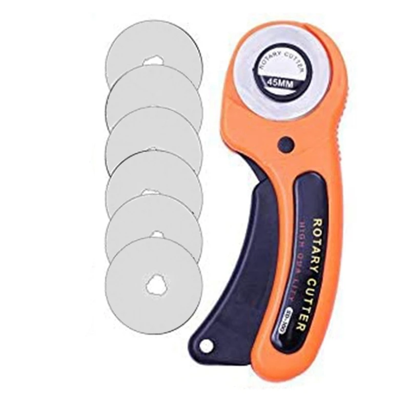 

Patchwork Roll Knife 45 Mm Leather Cutting Knife With Spare Blade, Craft Knife For Cutting Fabric And Sewing