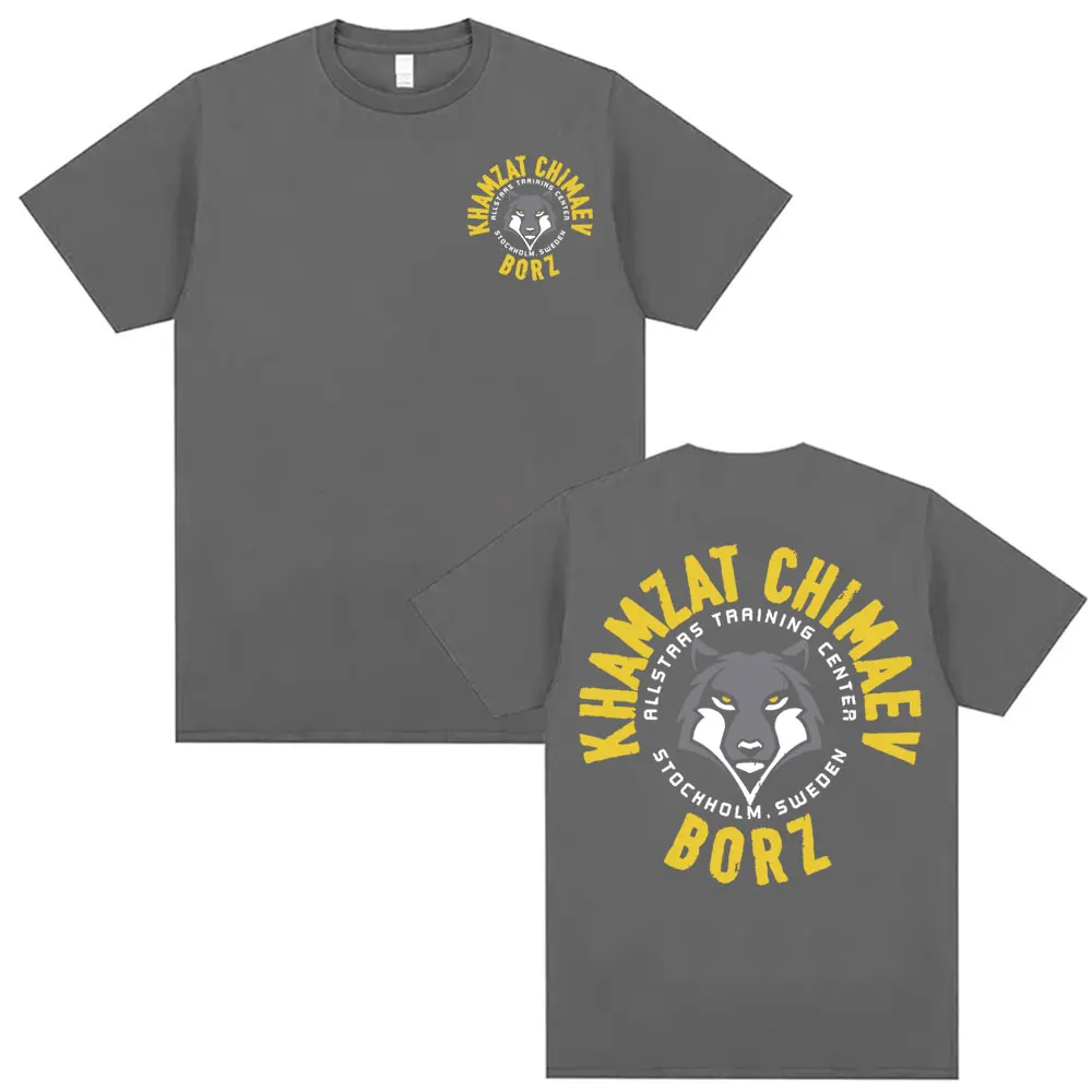 Фото Limited Khamzat Chimaev Logo Graphic T Shirts Men's Clothing Fashion Gothic Oversized T-shirts Unisex Casual 100% Cotton T Shirt №3