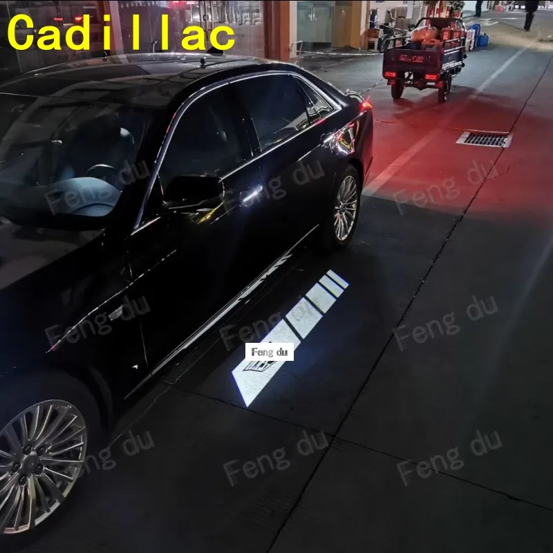 

2pcs For Cadillac CT4 CT5 CT6 ATS Escalade Rearview Mirror Welcome Light led Car Door Shadow Welcome Light Atmosphere Light