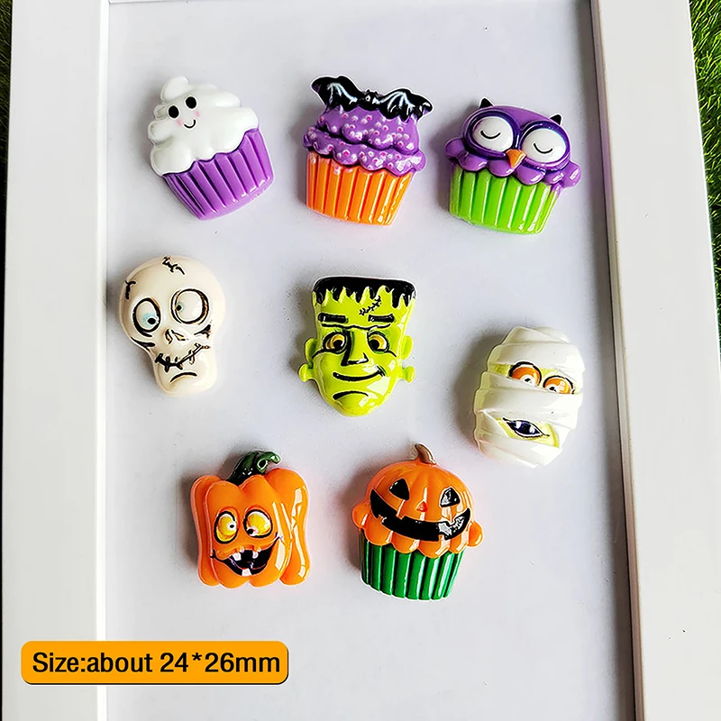 10 шт. милые красочные полимерные 3D призраки летучая мышь торт Тыква Сова череп