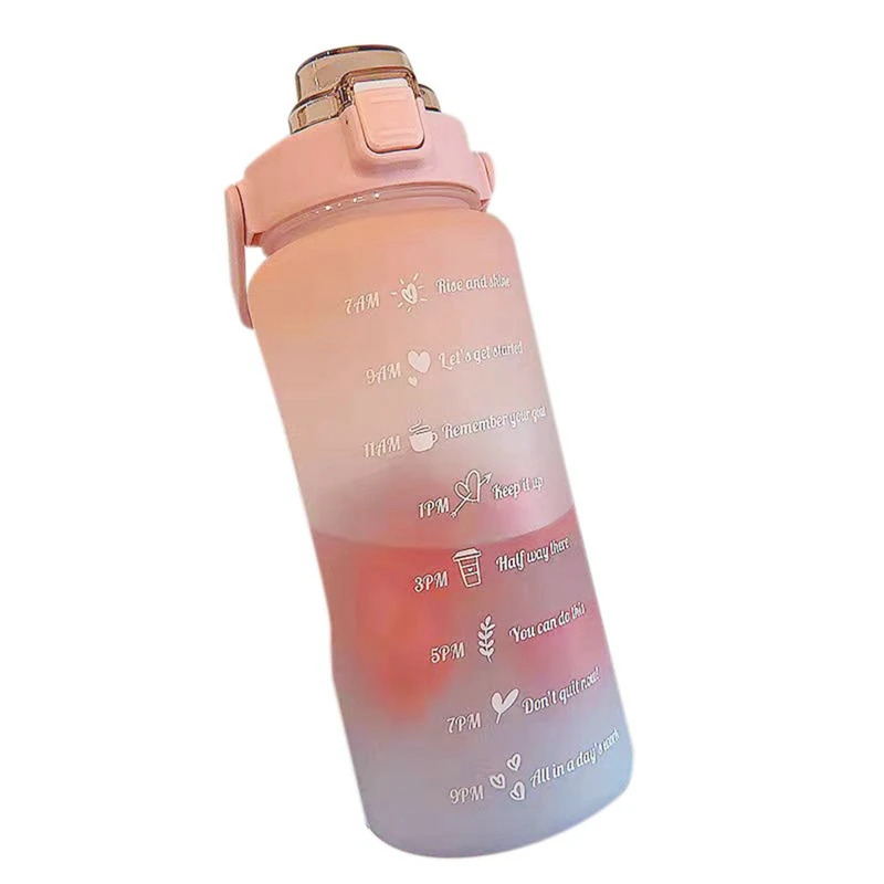 

2 литра, большая емкость, свободный мотивационный маркер времени, Соусники для фитнеса, градиентные цветные пластиковые чашки, бутылка для в...