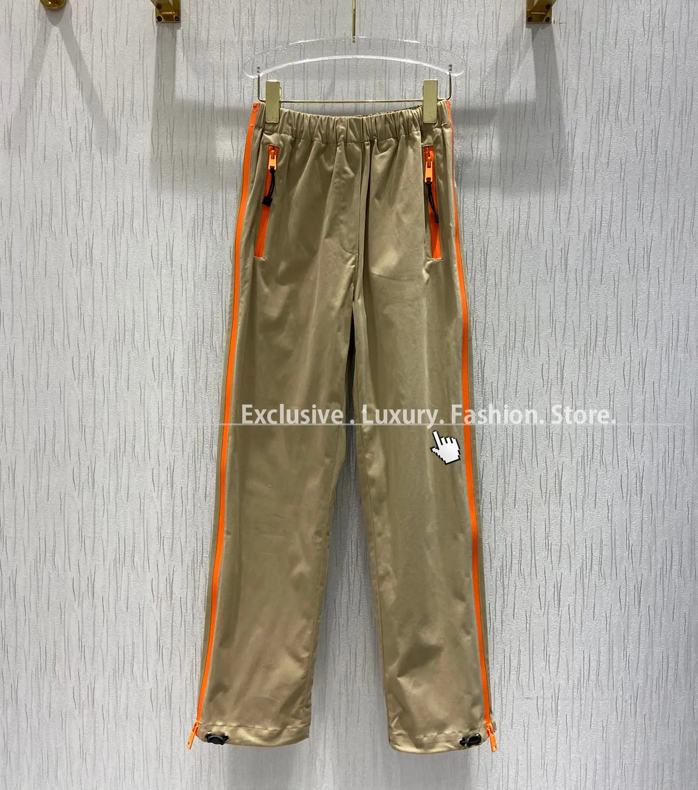 

best version luxury designer fashion woman pants clothes Side Zipper branded logoed Elastic Waist Casual streetwear Women pants