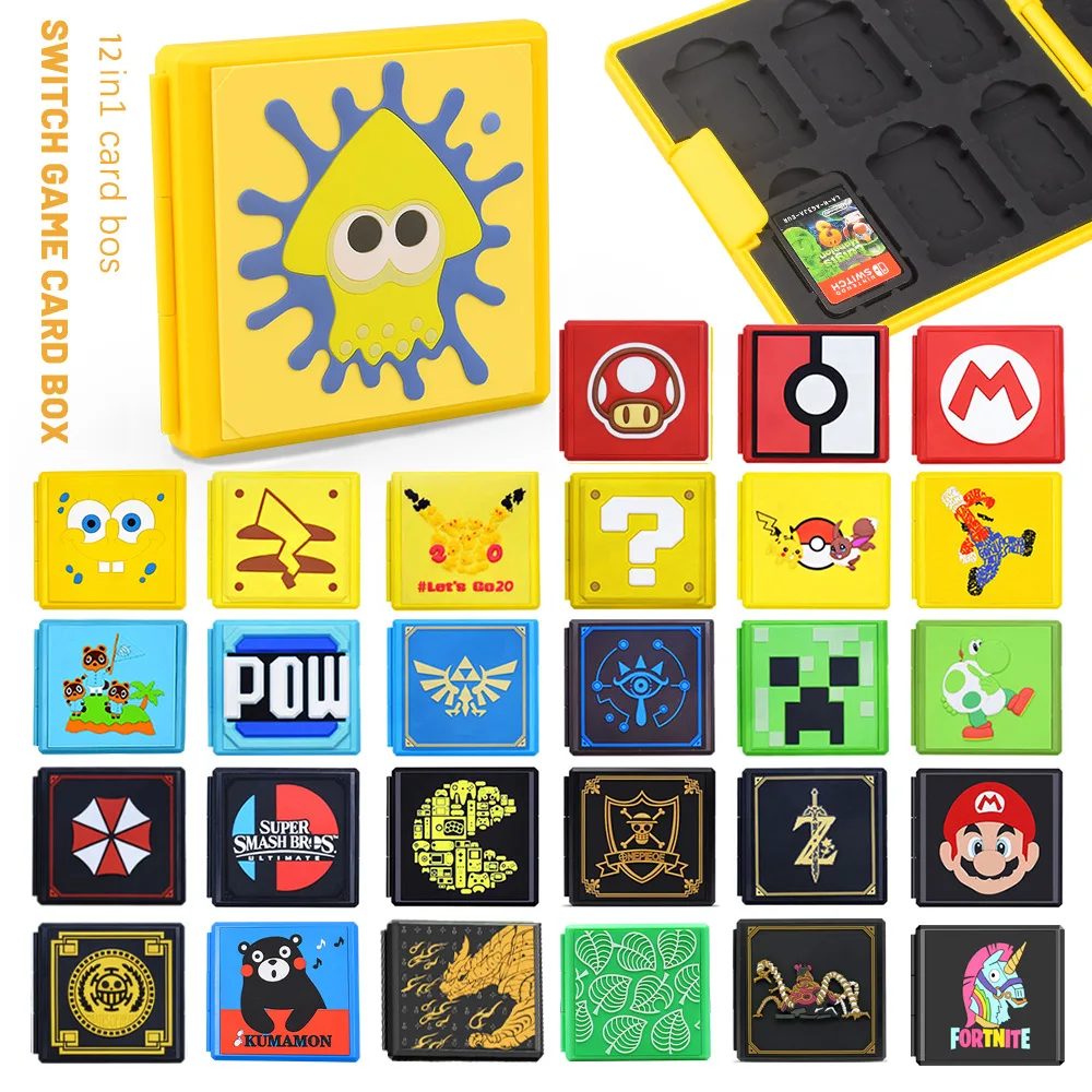 

12 in 1 NS Switch Anime Game Card Box OLED Store The Accessories Boxes Pokemon Zelda Hobbies Collectibles Game Anime Gift Toys