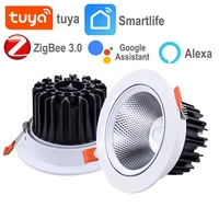tuya smart zigbee spot led downlight dimmable 220v assistant alexa recessed ceiling led spotlight home decoration lighting