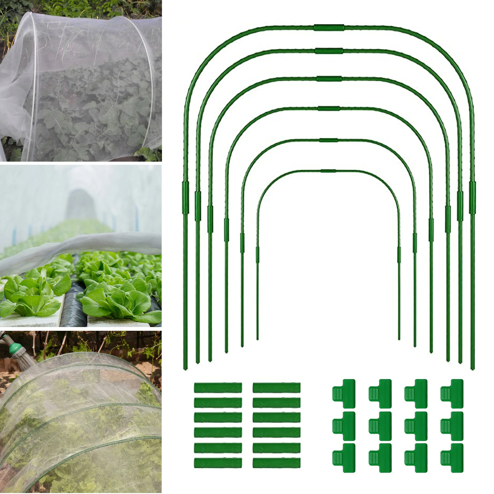 

Garden Tunnel Hoops | Durable Greenhouse Hoops Waterproof Grow Tunnel | Rust-Free Plant Supports for Greenhouse Garden Plants