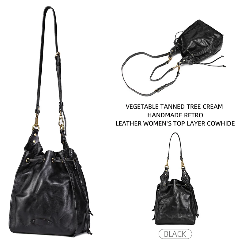 Женская сумка на плечо ANGENGRUI кожаная сумка-мешок в винтажном стиле через |