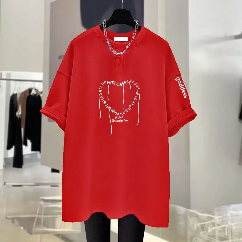 Футболка женская базовая с круглым вырезом и коротким рукавом 45-105 кг