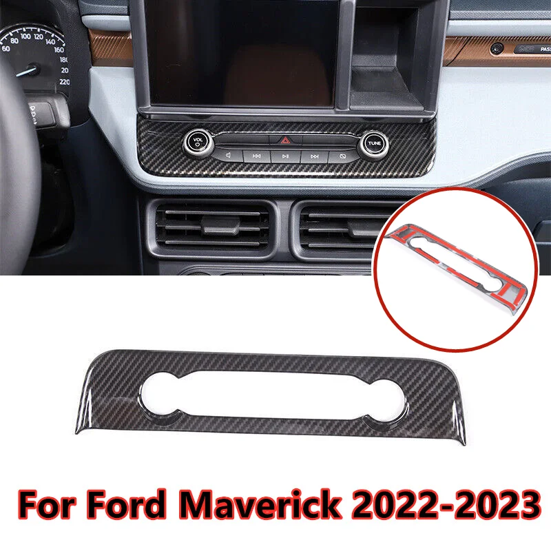 

ABS Carbon Fiber Navigation Console Button Panel Cover Trim For Ford Maverick 2022 2023