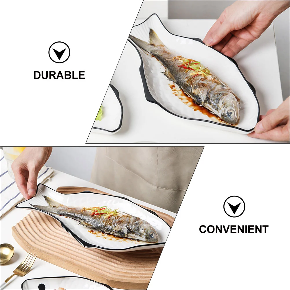 

Plate Ceramic Fishserving Plates Dish Tray Storage Platter Shaped Kitchen Appetizer Party Steaming Salad Lunch Dessert Sushi