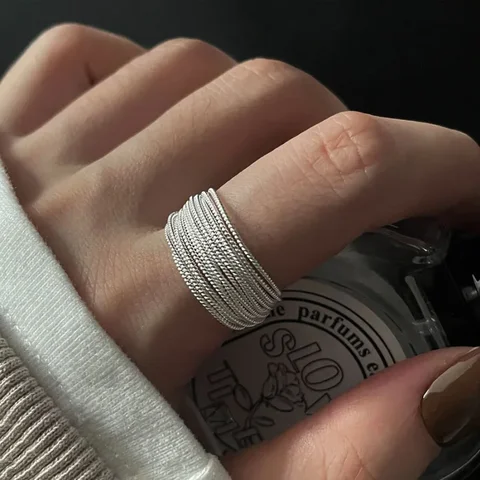 Креативное серебряное уникальное искусственное женское ювелирное изделие, регулируемое Винтажное кольцо для телефона, подарок на день рождения, модные украшения
