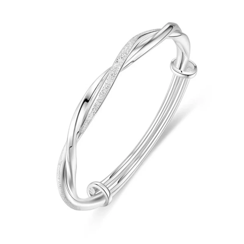 Кольцо Мебиуса браслет из стерлингового серебра женский чистого S925 однотонный