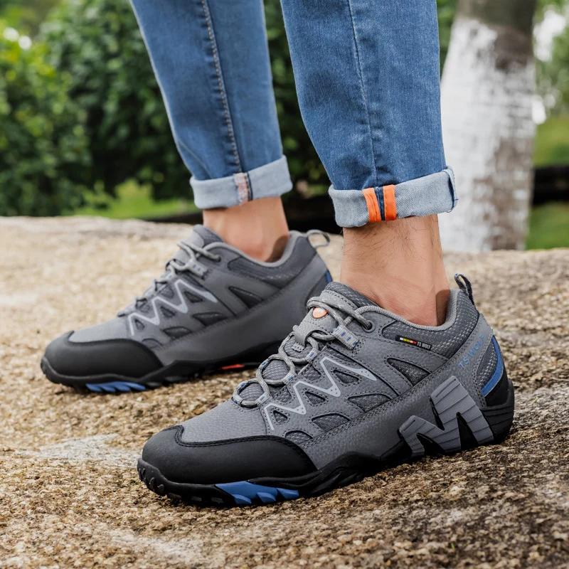 Fashion Hiking Shoes For Men Outdoor Sneakers High-quality Genuine Leather Camping Trekking Shoes Men Breathable Sports Shoes