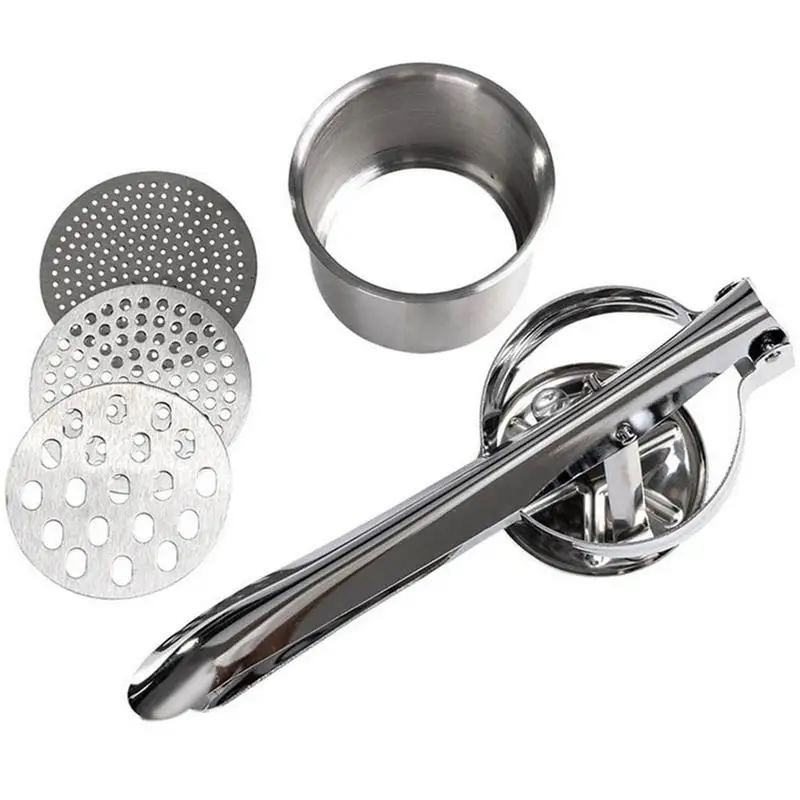 

Potato Ricer Stainless Steel Kitchen Mill With 3 Discs For Mashing Mash Potato Masher Stainless Steel Sweet Potato Masher