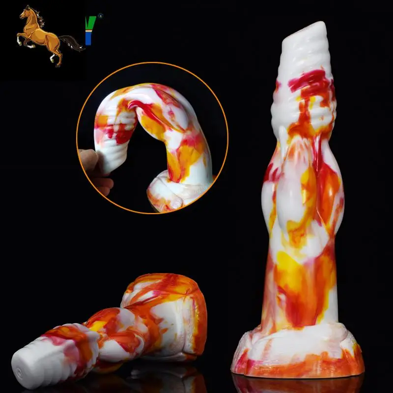 

Mook Big Animal Dildo Colorful Fantasy Silicone Toy Realistic Wolf Dog Penis Cock Knot Masturbators Anal Plug Erotic BDSM Game