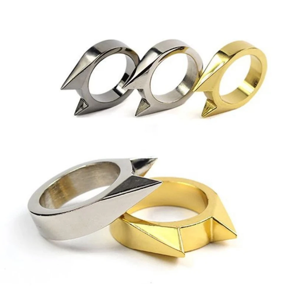 

1Pcs Women Men Safety Survival Ring Tool Alloy Ring Finger Ring Tool Silver Gold Black Color Cat Ear Ring