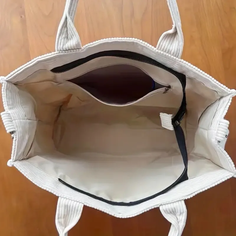 Минималистичная Вельветовая сумка с верхней ручкой-Вельветовая Сумка-тоут в