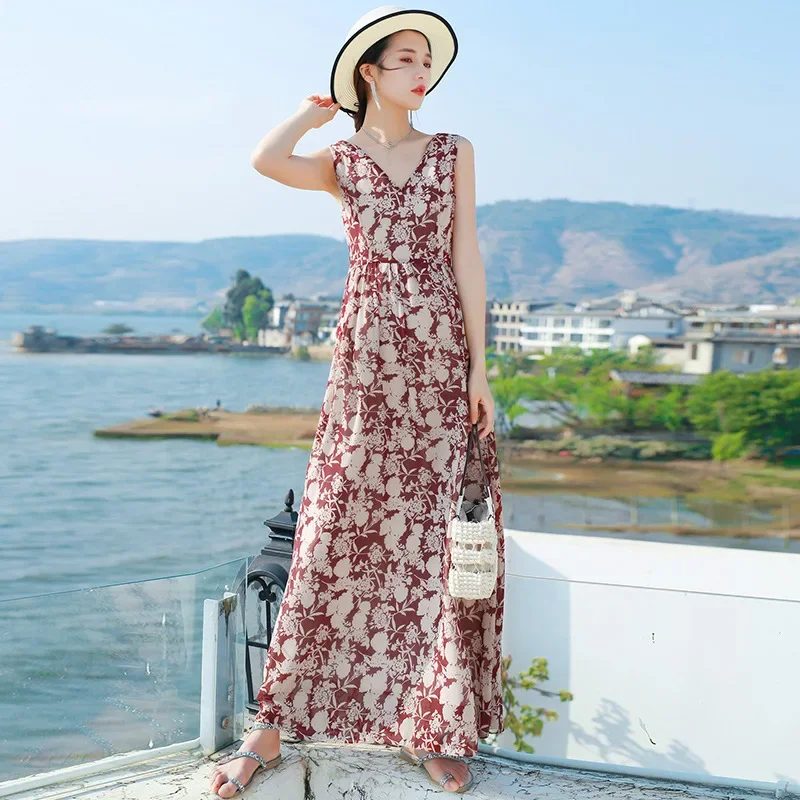 Женское платье волшебника в летнем стиле очаровательное из ледяного шелка