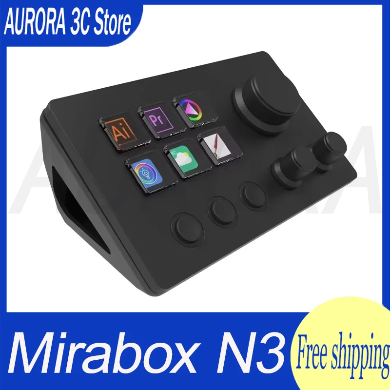 Визуальная мини-клавиатура Mirabox N3 Streamdeck многофункциональная ручка 12-клавишная