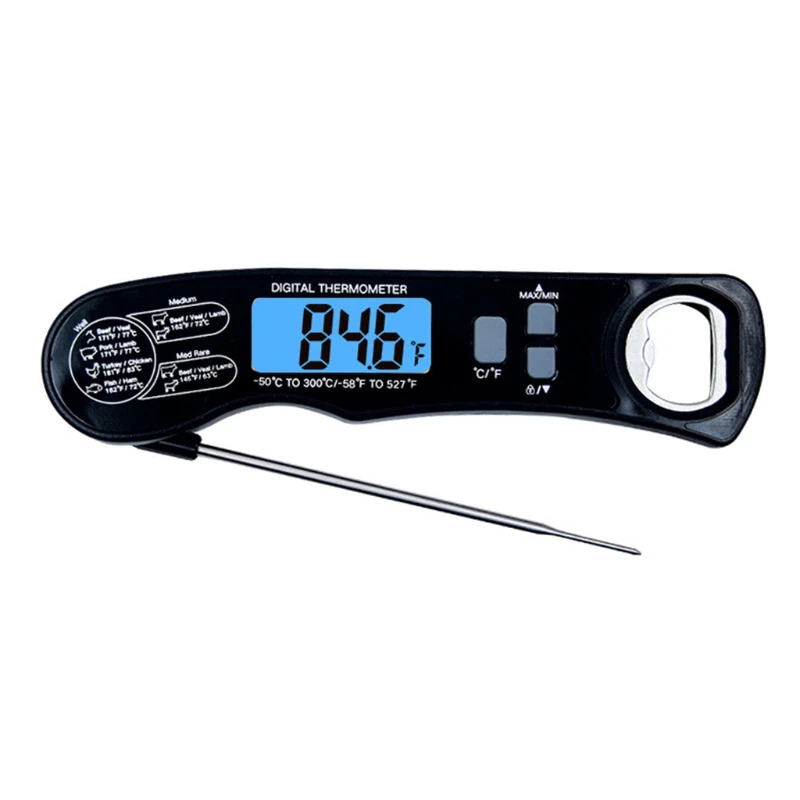 

Waterproof Digital Instant Read Meat Thermometer with Folding Probe Backlight