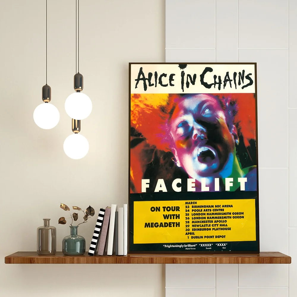 A-alice I-in C-chains Ретро Стиль Плакат Наклейки Hd Качество Клей Настенное Искусство Для