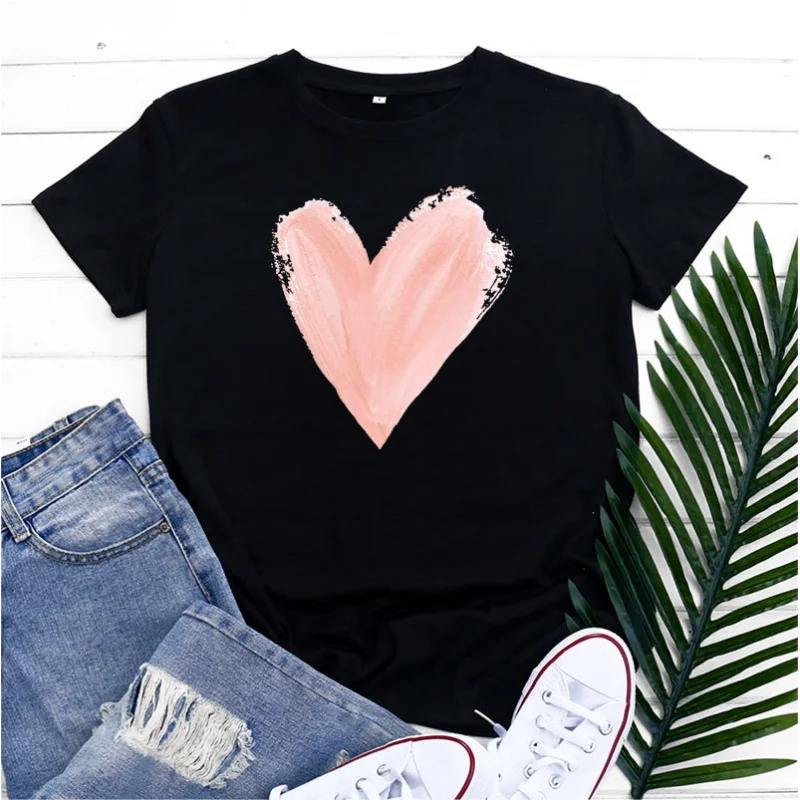 

Женская хлопковая футболка с коротким рукавом и круглым вырезом