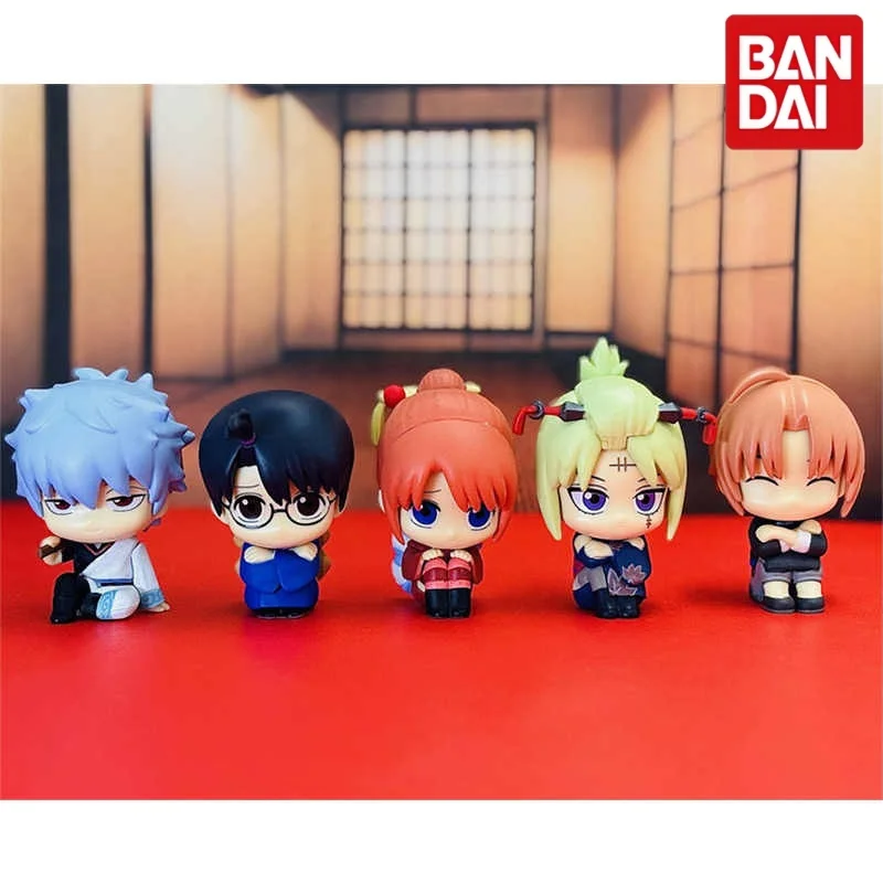 Фото Коллекционная фигурка Bandai Gintama Gashapon: Ёшивара Энджо в позе сидя и ожидания, Саката Гинтоки, Кагура, Камуи (для рабочего стола) №1