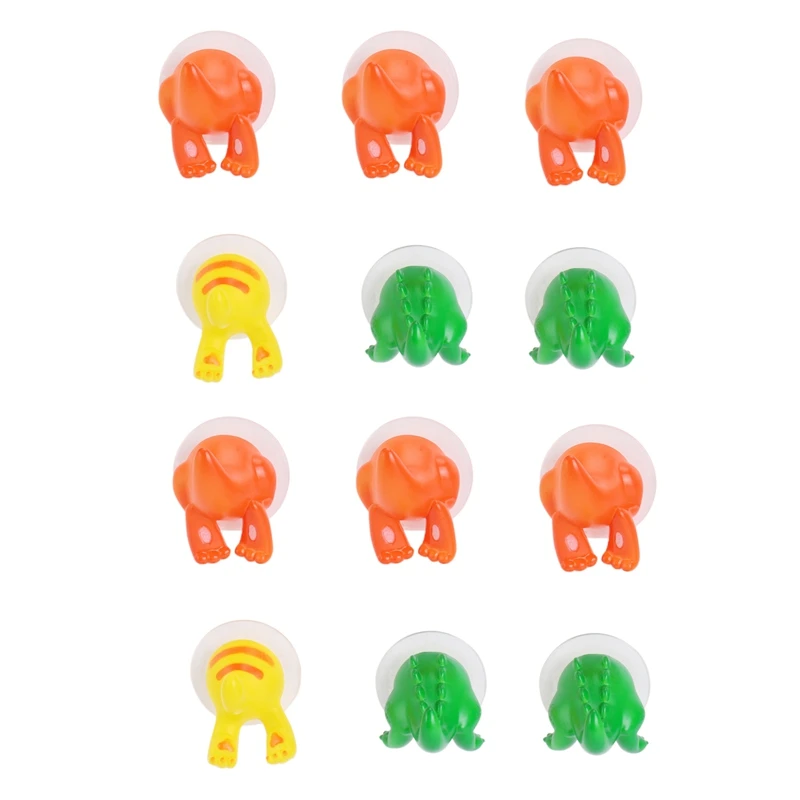 

12Pcs/Set Cute Cartoon Animal Tail Strong Sucker Suction Hook Baby Bathroom Key Towel Hanger Holder Hooks Home Kitchen