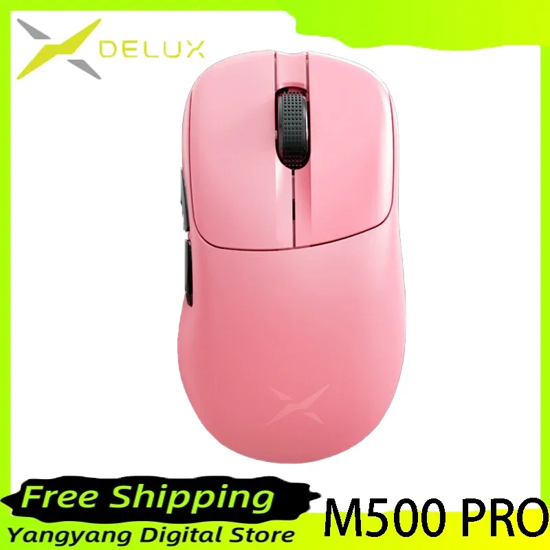 В наличии Delux M500 PRO Bluetooth трехрежимная игровая мышь 8K PAW3395 58g легкая конструкция с