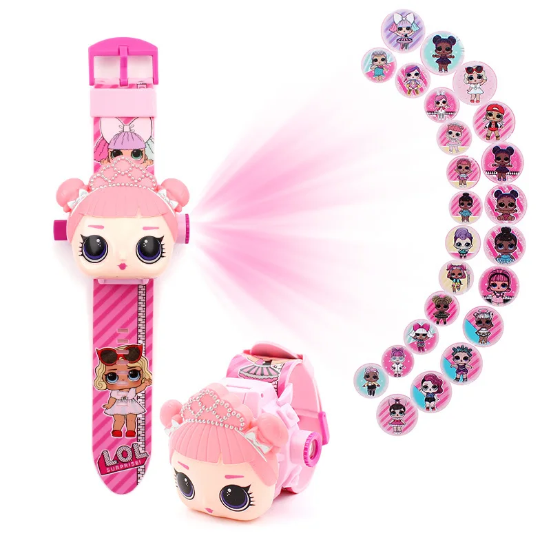 

LOL Surprise Dolls Children 3D Projection Cartoon Girls Watches Anime Figure Educational Small Kids Girls Clock Toys Gifts