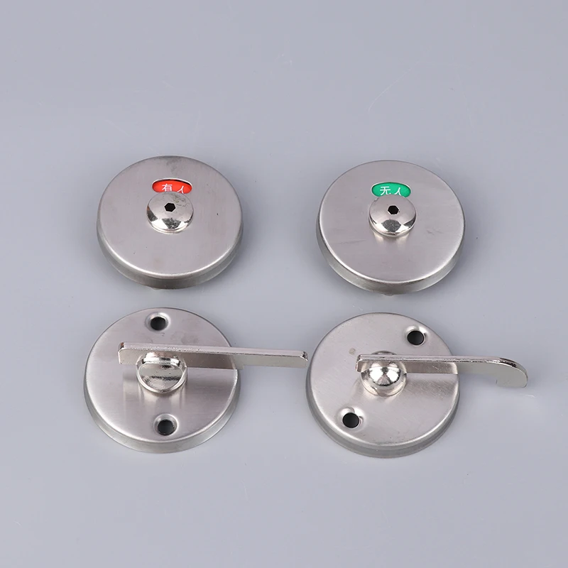 

Indicator Bolt Vacant Engaged Bathroom Privacy WC Toilet Door Lock Satin Nickel Bathroom Cabinet Pull Hardware Accessories