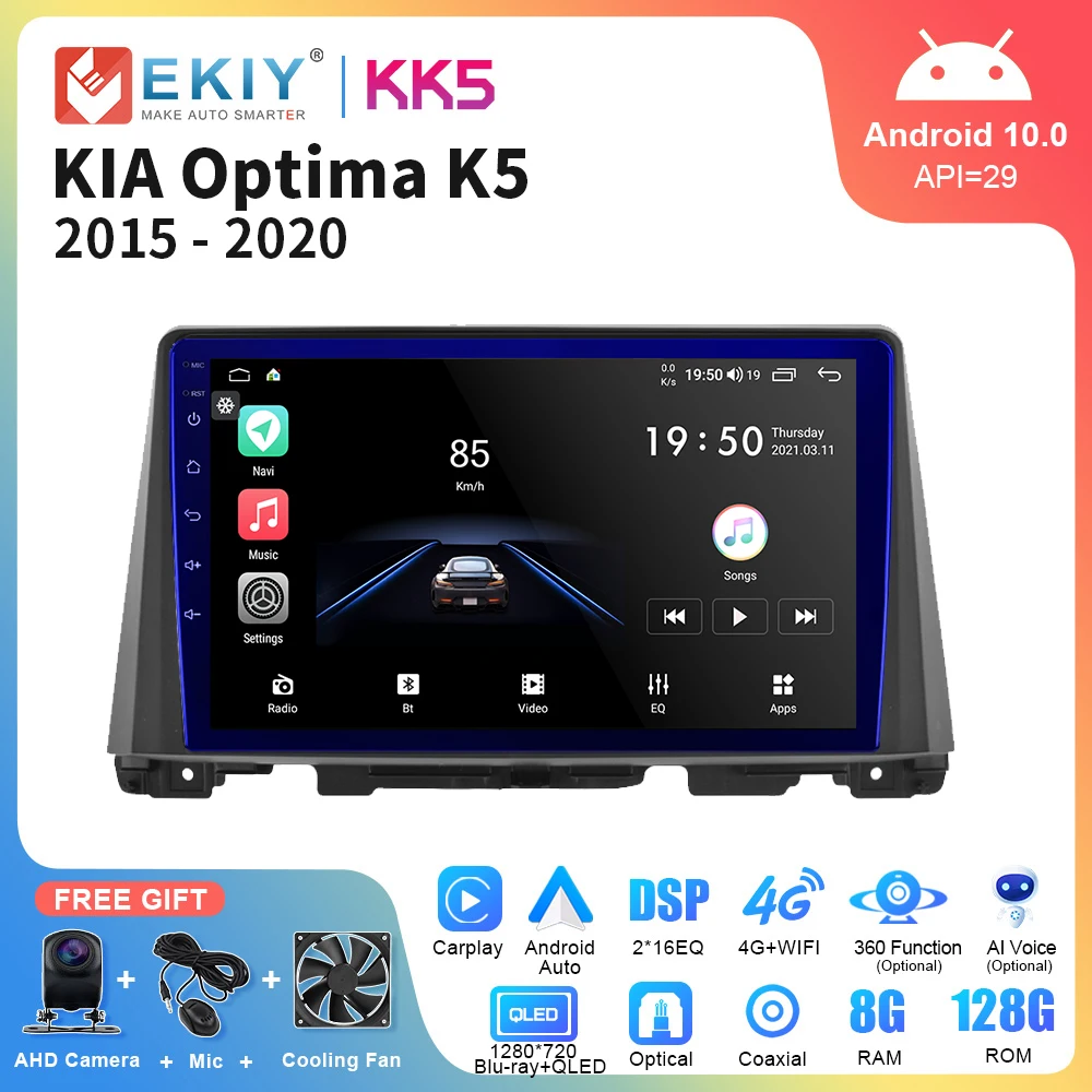 

EKIY KK5 8+128G 2Din Android For KIA Optima 4 K5 2015 - 2020 Car Radio Multimedia Video Player Carplay Auto Stereo Navigator GPS