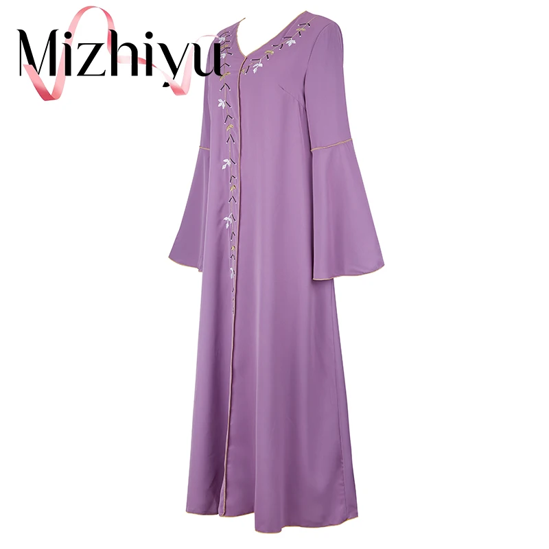 Длинное мусульманское платье-макси Abaya Дубай длинное платье Djellaba женские