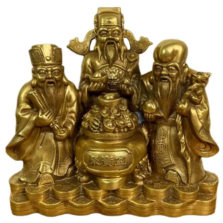 

Медная Статуэтка фэн-шуй для долголетия, статуэтка богатства трех звезд