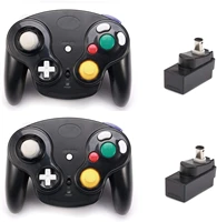 classic wireless controller gamepad with receiver adapter compatible with for wii gamecube ngc gcblack and black