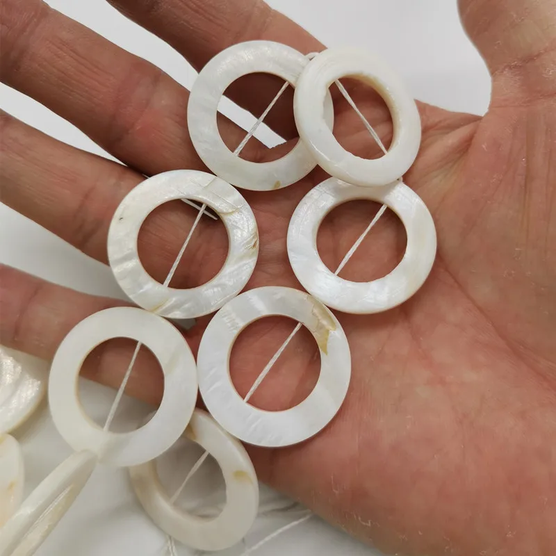 30 мм Белый перламутровый корпус круглые свободные DIY бусины для изготовление