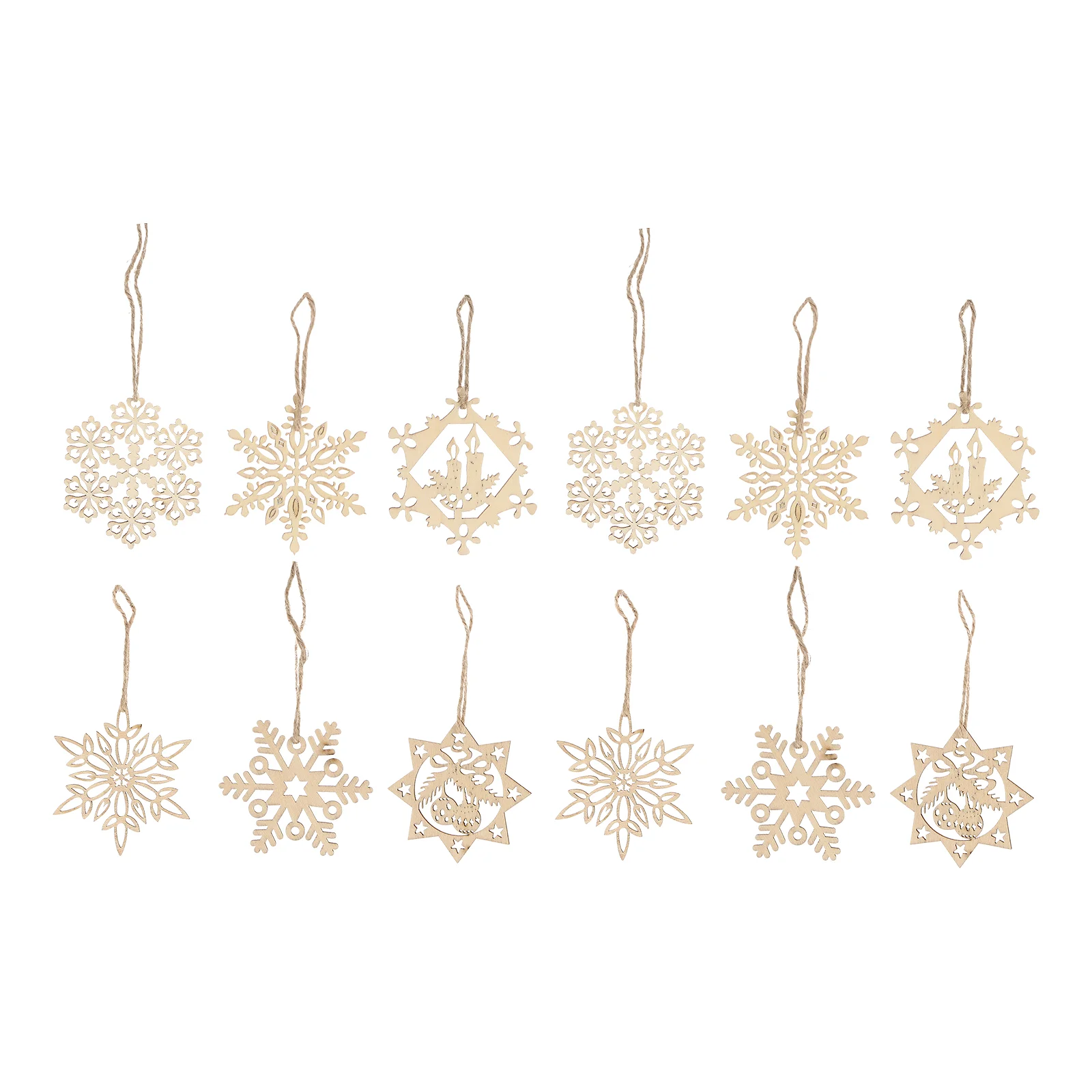 

Christmas Snowflake Ornaments Wooden Decorations Snowflakes Hanging Ornament Craftstree Decor Bulk