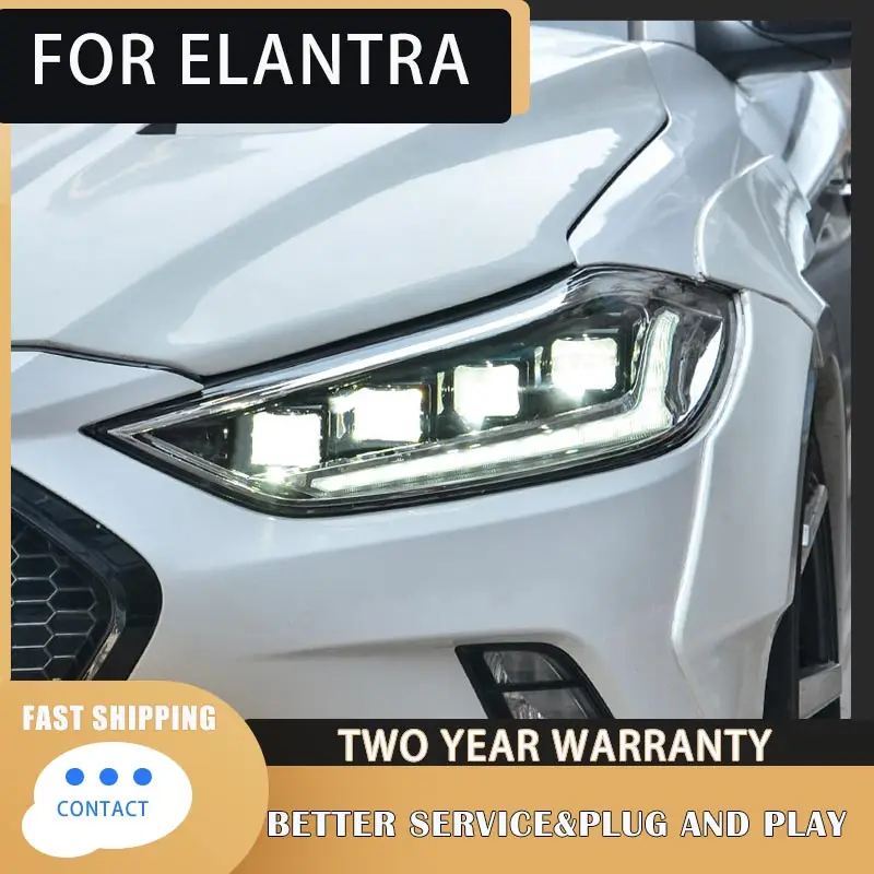 

Car stying For Hyundai Elantra Headlights 2016-2019 Elantra LED Headlight LED DRL Head Lamp LED Low Beam car lights