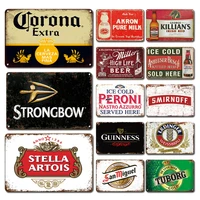 vintage beer posters metal plate tin signs pub bar wall decor accessories shabby chic man cave kitchen home decoration plaques