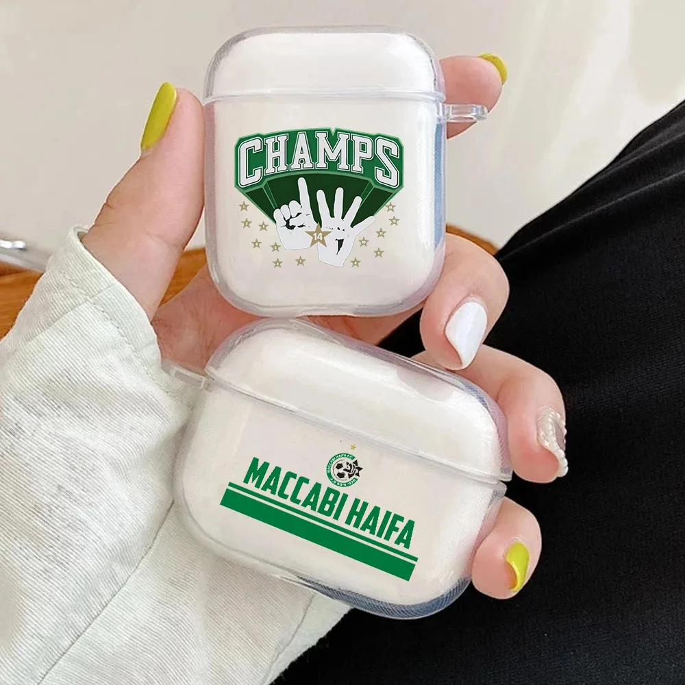 Чехол для наушников Maccabi HaifaES FC, чехол для airpods pro, зарядный чехол, беспроводной bluetooth-бокс, прозрачный чехол для apple airpod 3 2 1, милый 3d чехол