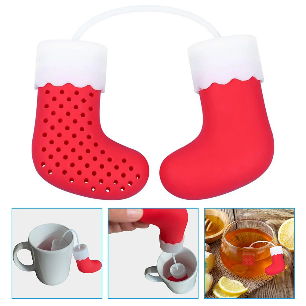

Tea Infuser Loose Strainer Leaf Filter Christmassteeper Coffeeinfusers Professional Teapot Holder Silicone Mesh Gifts Practical