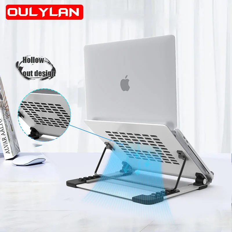 

Portable Laptop Stand Aluminum Alloy Notebook Computer Radiator Bracket Folding Vertical Lift Height Adjustment Tablet Holder