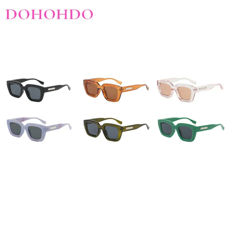 DOHOHDO новые квадратные ретро мужские и женские очки с одинаковыми солнцезащитными