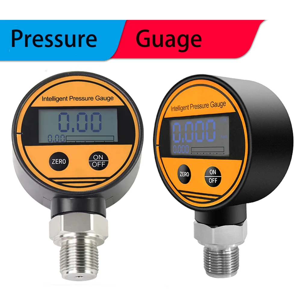 Pressure Gauge Digital Water Hydraulic Oil Tire Pressure Switch Mpa Psi Bar Battery Power