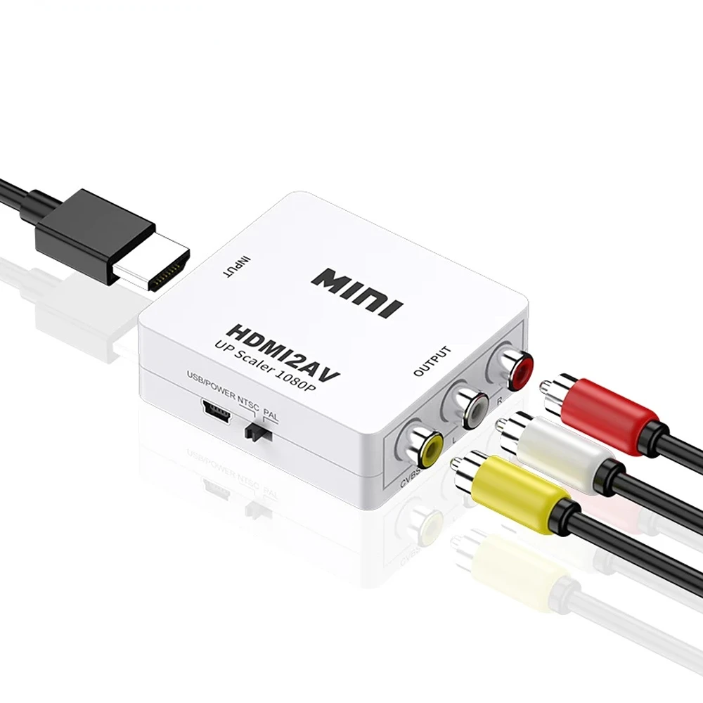 

Адаптер-преобразователь HDMI-совместимый с AV RCA CVSB L/R 1080P