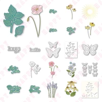 variety of butterflies and flowers and plants metal cutting dies stencil hot foil scrapbook diy embossing greeting card handmade