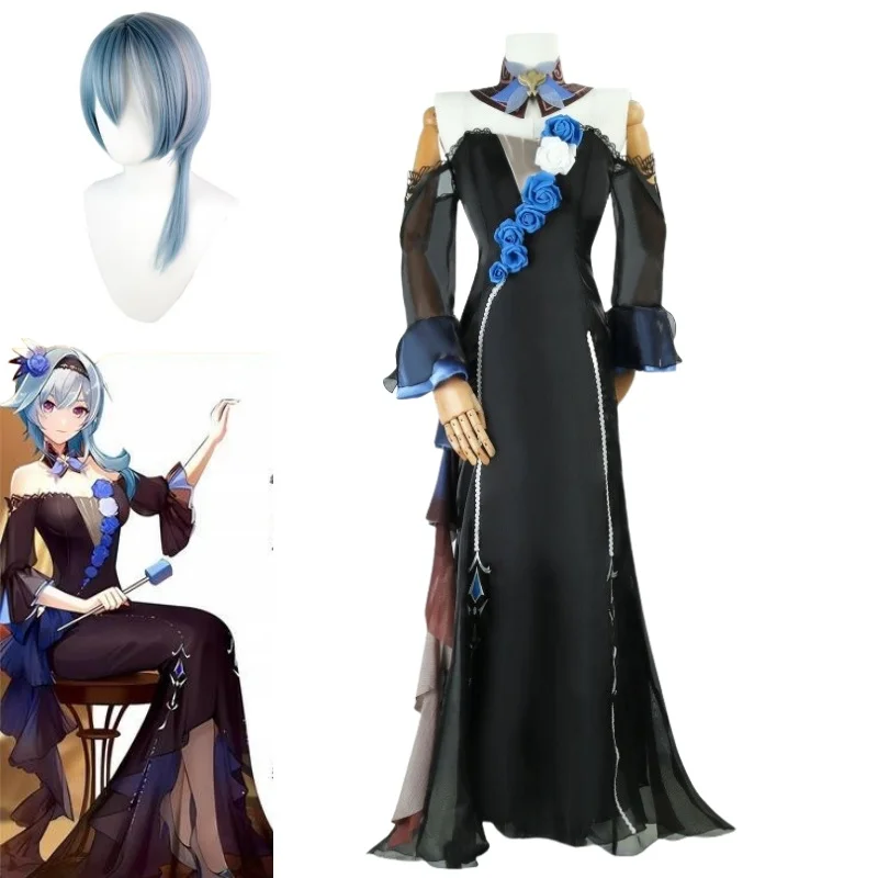 Eula Косплей Костюм Genshin Symphony Концерт Аниме Игра Хэллоуин Платье Униформа