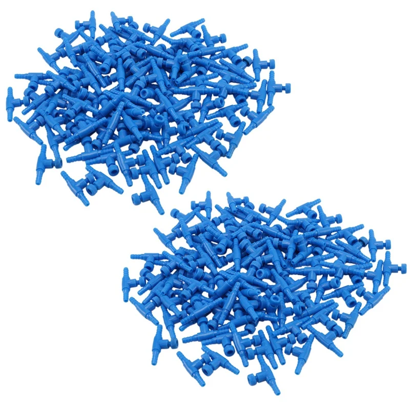 

200Pcs Blue Plastic 2 Way Aquarium Fish Tank Air Pump Control Valve For 4Mm Air Pipe