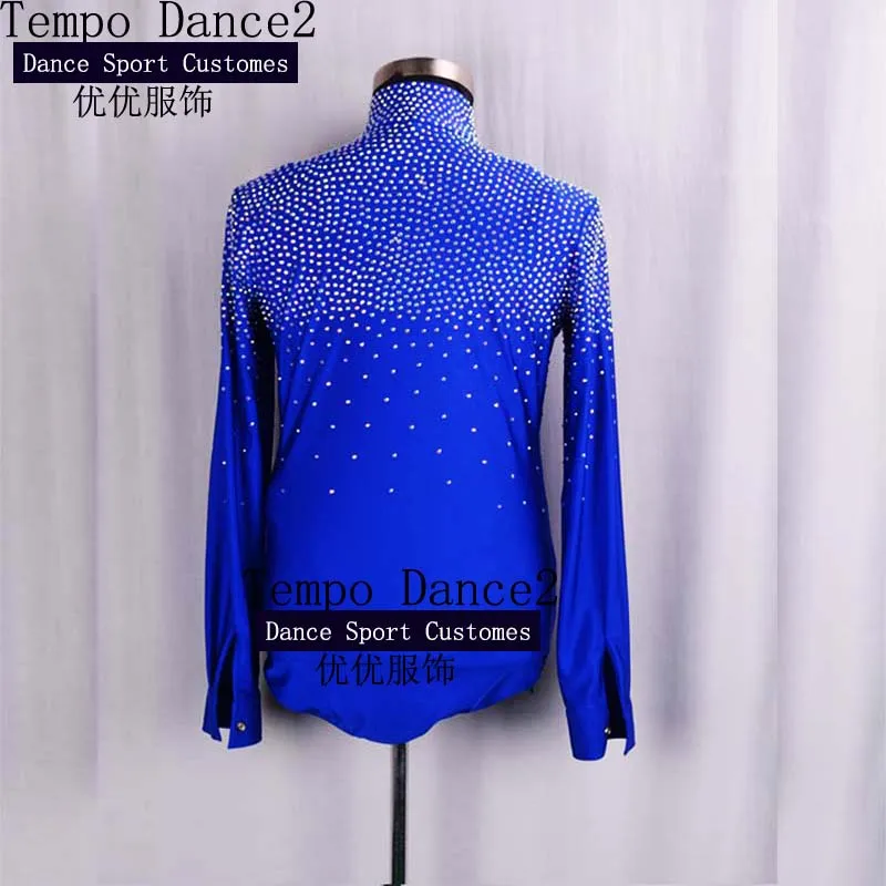 Мужские костюмы для латинских танцев цветная рубашка с длинным рукавом мужские