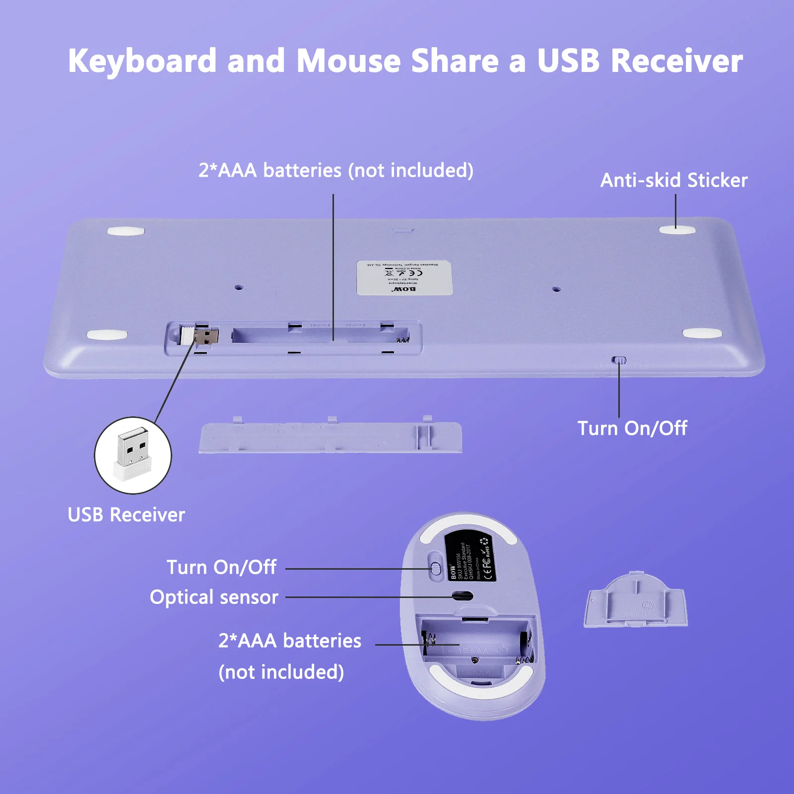 fashion keyboard and mouse set wireless pc gamer keyboards and mouse kit ultra thin office ergonomic gaming keypad mice purple free global shipping